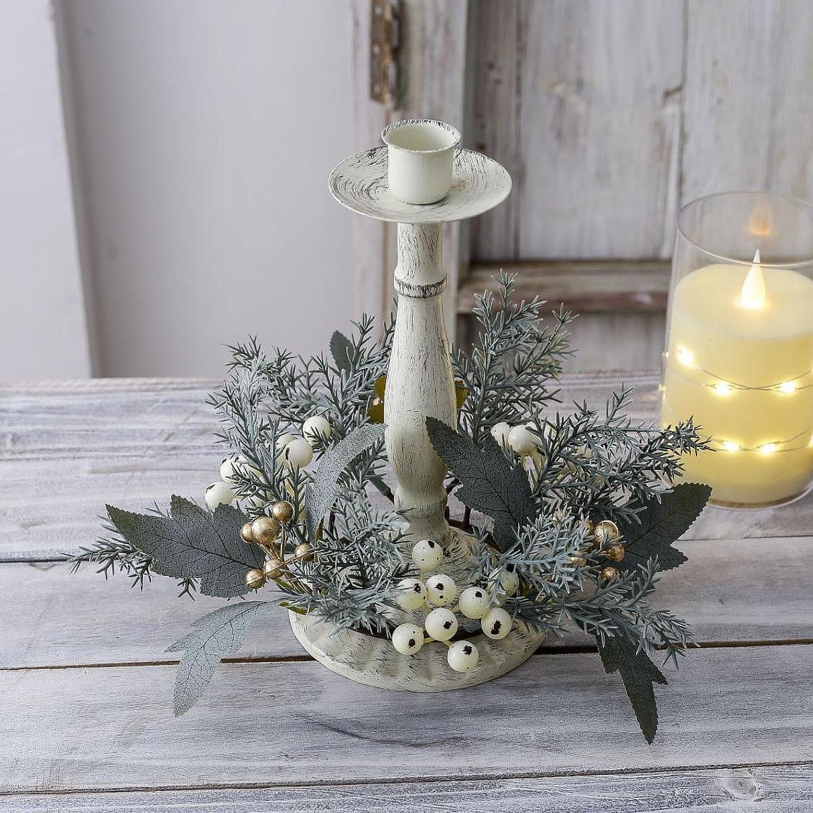 Corona de velas con flores art - Candle Holder Decor reseña y precio